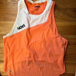 Hoka Orange and White Performance Tank